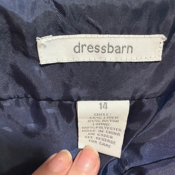 Navy Blue cream floral skirt Size 14 - Picture 4 of 7